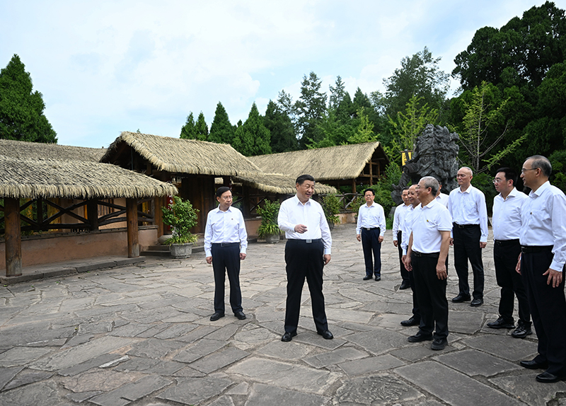 7月25日至27日，中共中央總書記、國家主席、中央軍委主席習近平在四川考察。這是25日下午，習近平在廣元市劍閣縣翠云廊考察。